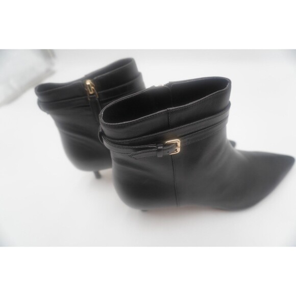 TALBOTS Iona Black Buckle Kitten Heel Pointed Toe Ankle Bootie Side Zip Size 9M - Picture 3 of 13